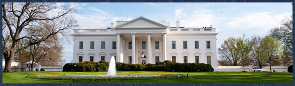 A picture of the White House on a sunny day in Washington, D.C.