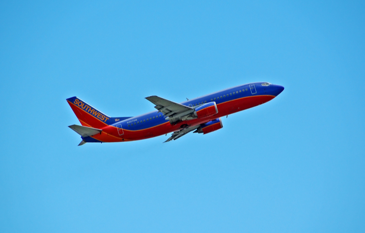 Southwest Airlines flying plane