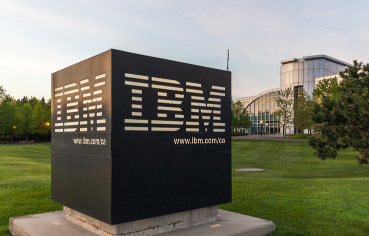 An IBM sign in front of the business