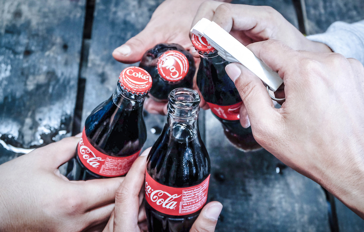 Coca-Cola glass bottles cheers