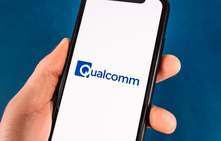 Qualcomm logo on a smartphone