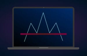 Example of a head and shoulders stock chart pattern