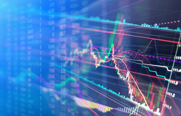 Many different stock chart pattern put together.