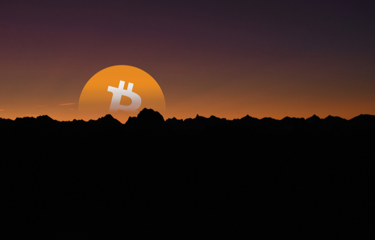 Illustration or Bitcoin setting to represent Dusk crypto.