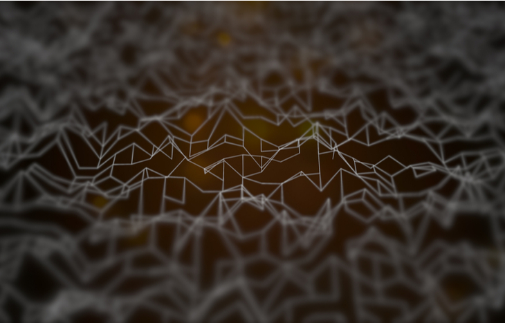 Plate activity shown in a polygonal relief texture to allude to Tectonic crypto.